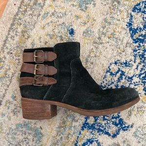 UGG Australia Volta Suede Leather Buckle AnkleBoot